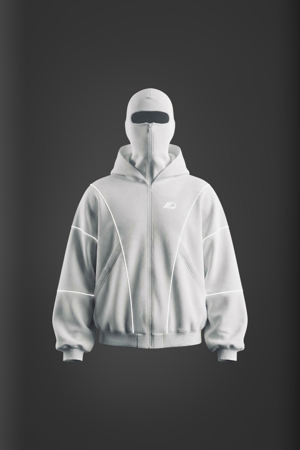 ZIP HOODIE “LIGHTNING” WHITE