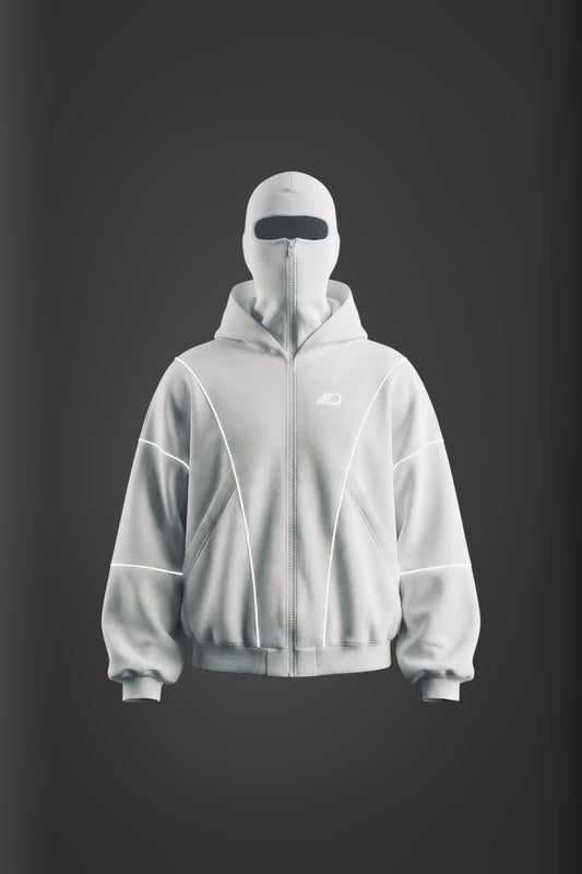 ZIP HOODIE “LIGHTNING” WHITE
