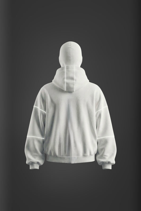 ZIP HOODIE “LIGHTNING” WHITE